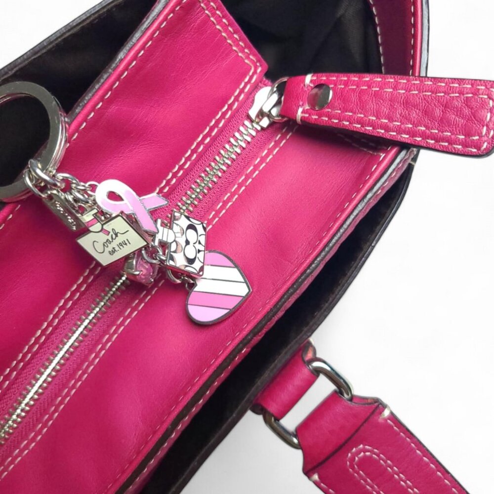 Coach Hamptons turnlock  Satchel in hot pink - Picture 2 of 12
